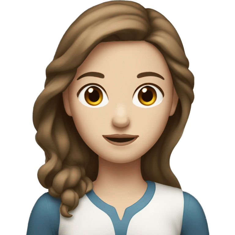 Girl with brown hair and white skin emoji