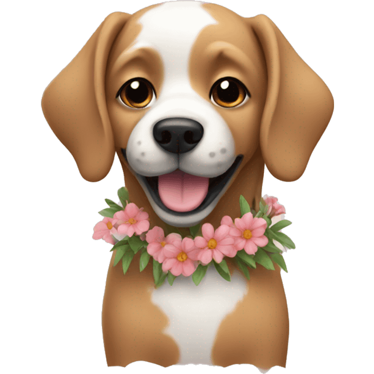 Dog with flowers emoji