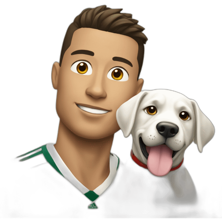 Ronaldo avec un chien emoji