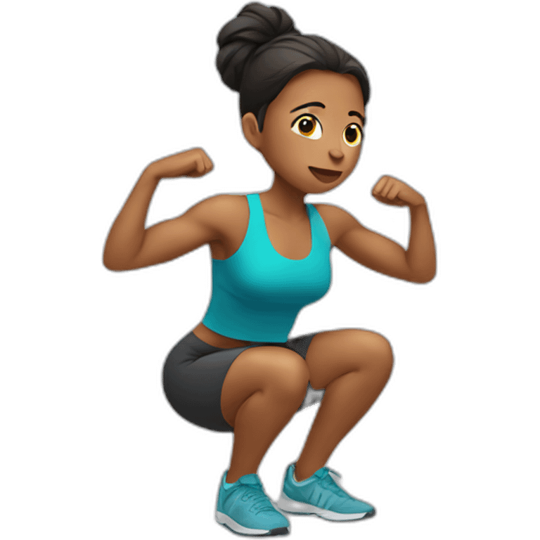 woman doing squat emoji