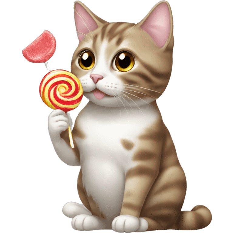 cat eating lolipop emoji