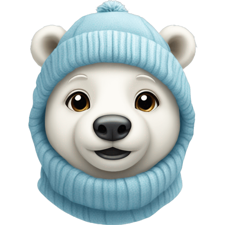 Cute Polar bear with a winter hat emoji