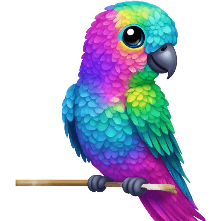 Lisa Frank sparkly parakeet  emoji