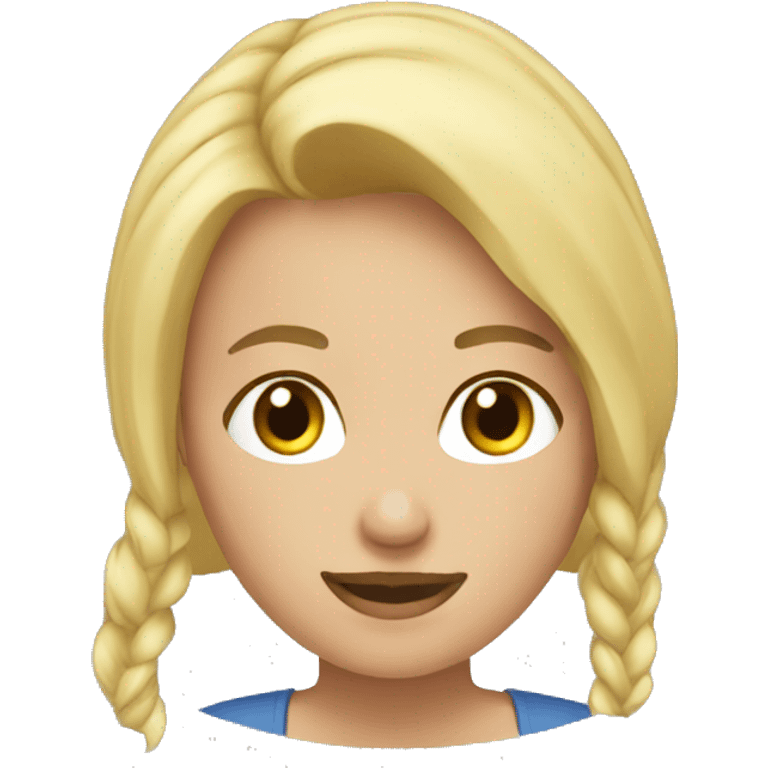 mujer rubia escribiendo emoji