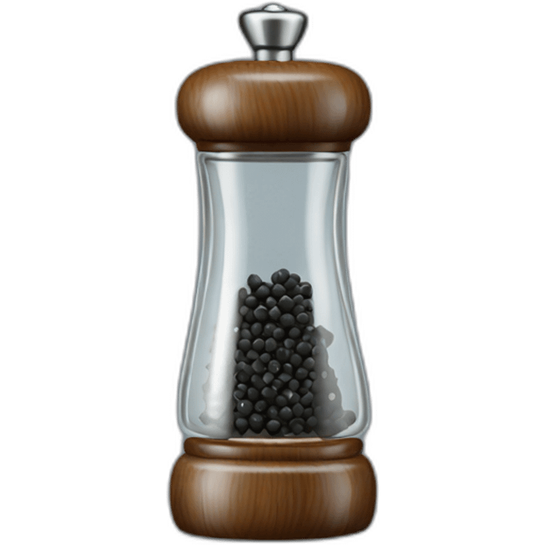 glass pepper mill with black pepper  emoji