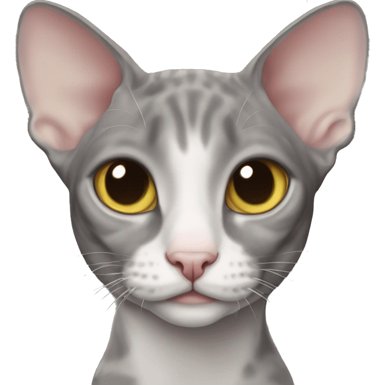 gray cat cornish rex emoji