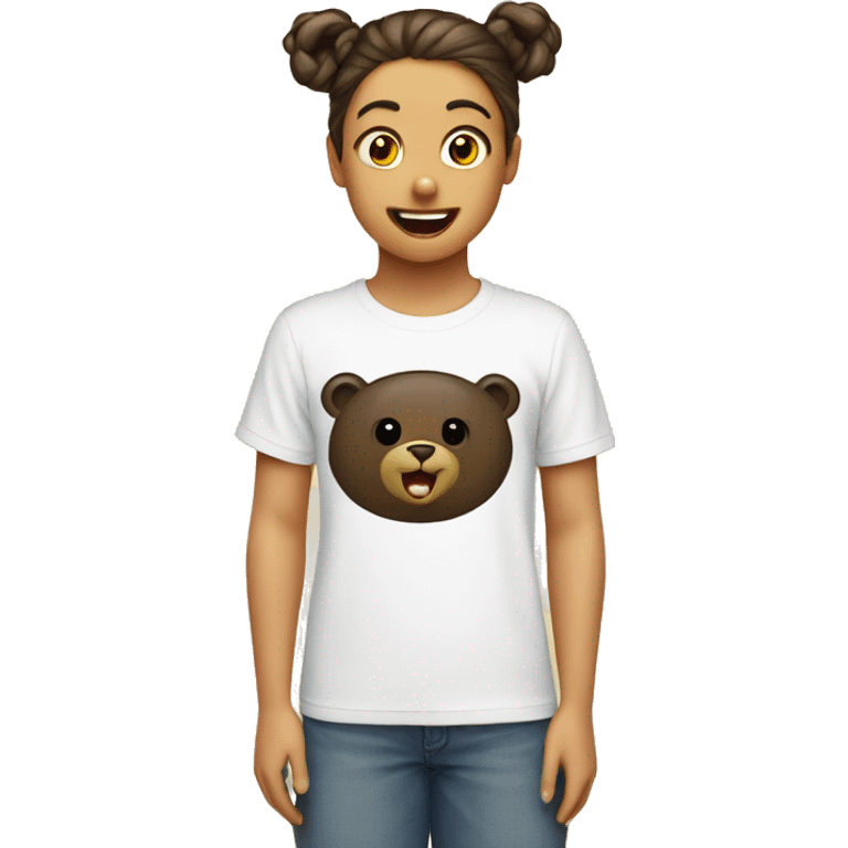 Crazy bear with girls shirt emoji