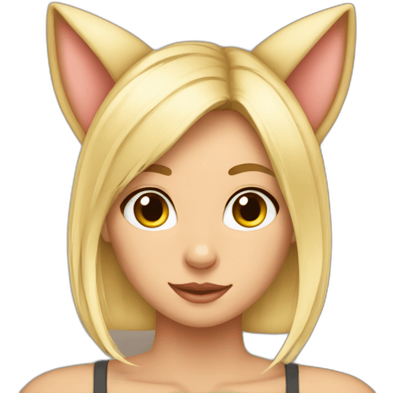 sexy blonde cat ears emoji