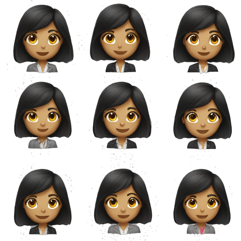 girl, black hair, a real estate agent emoji