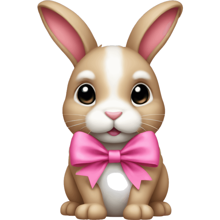 bunny with a pink bow  emoji