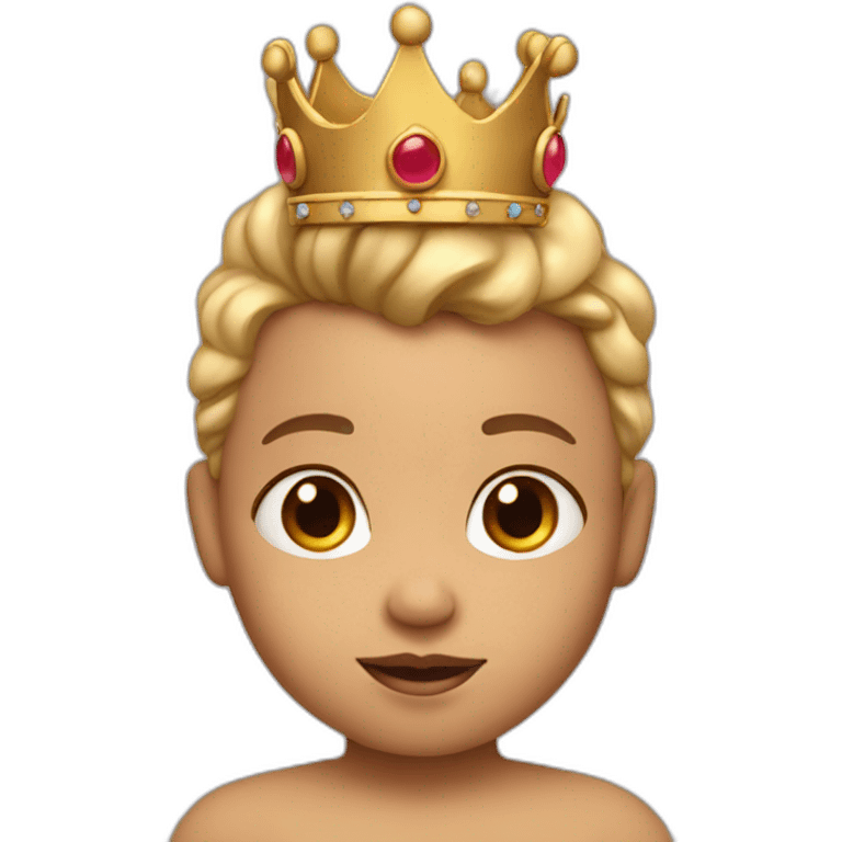 Toddler with a king crown with light skin emoji