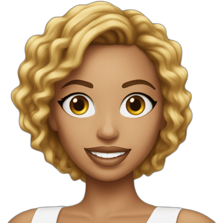 Beyoncé avec un panneau écrit natalie emoji