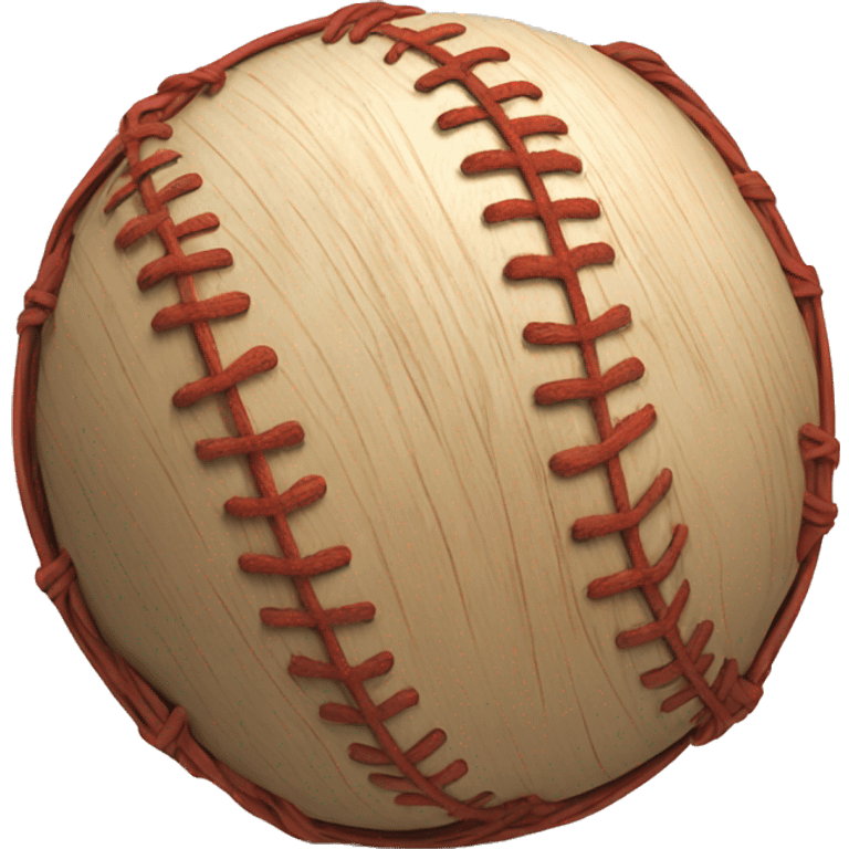 Wooden baseball wrapped with wire emoji