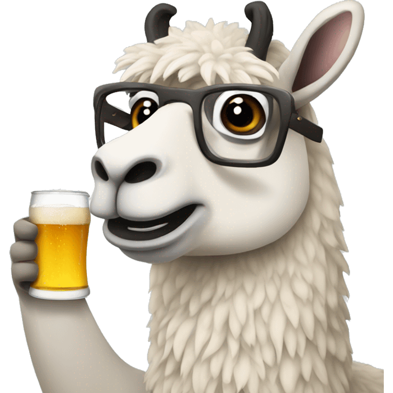 lama drinking beer emoji