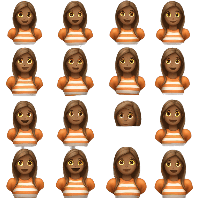 GIRL IN ORANGE STRIPED SHIRT EMOJI emoji