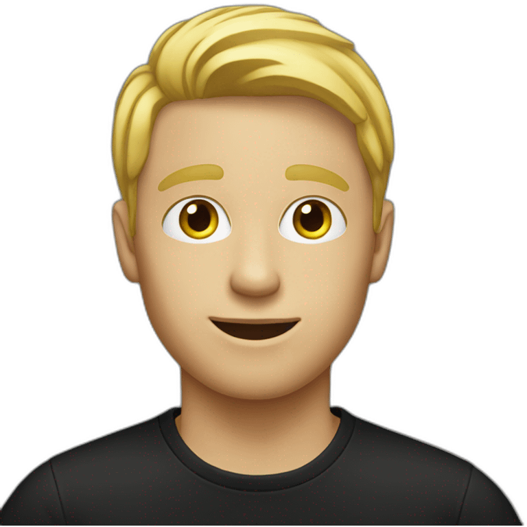 blond guy in black t-shirt emoji