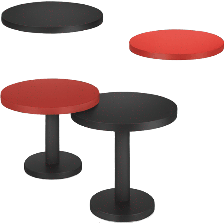 2 tables, 1 black and another red emoji