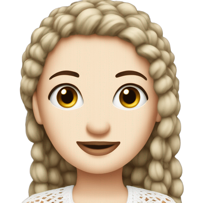 white girl with a crochet emoji