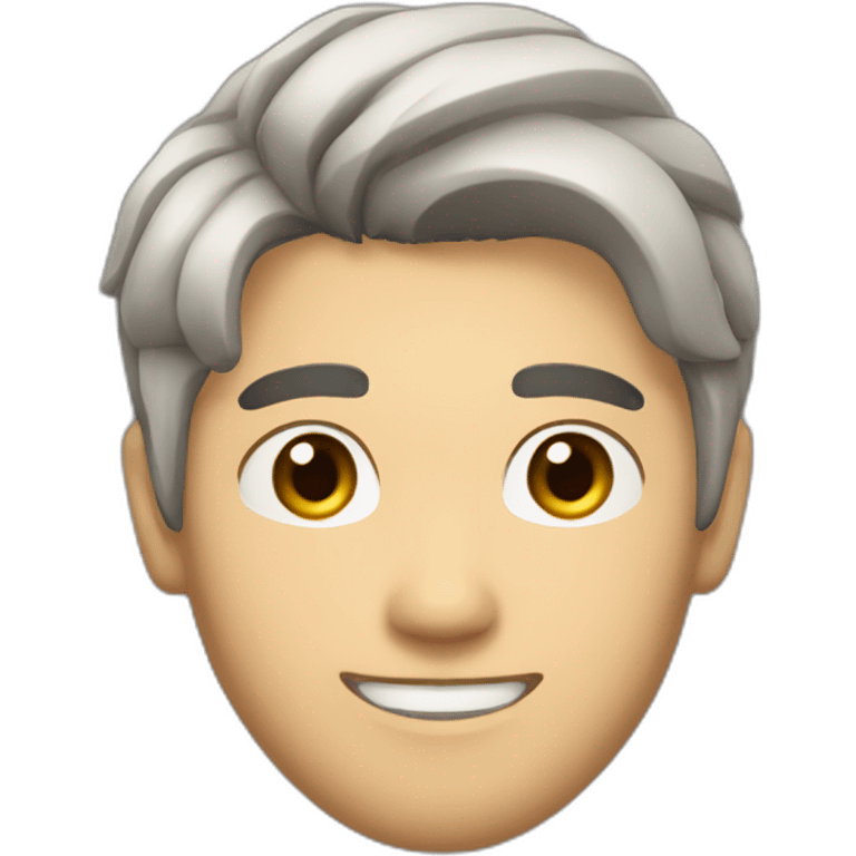 Asian man with a low taper, medium hair length, and slightly bleached hair. Very handsome emoji