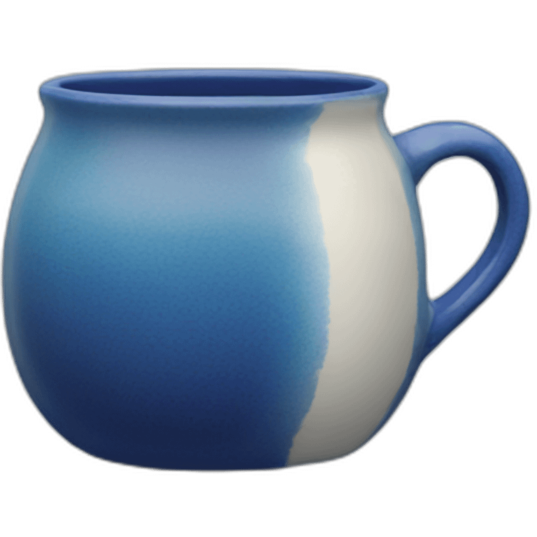 Pottery mug blue emoji