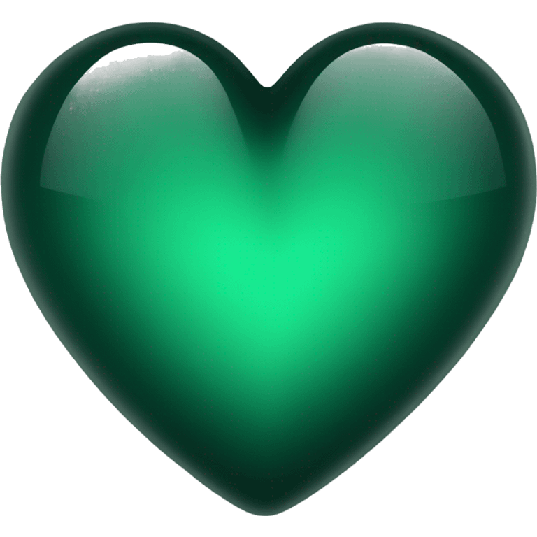 Dark green glass heart  emoji