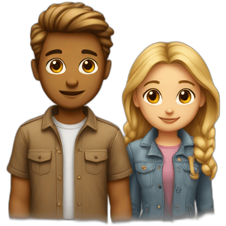 girl and boy love emoji