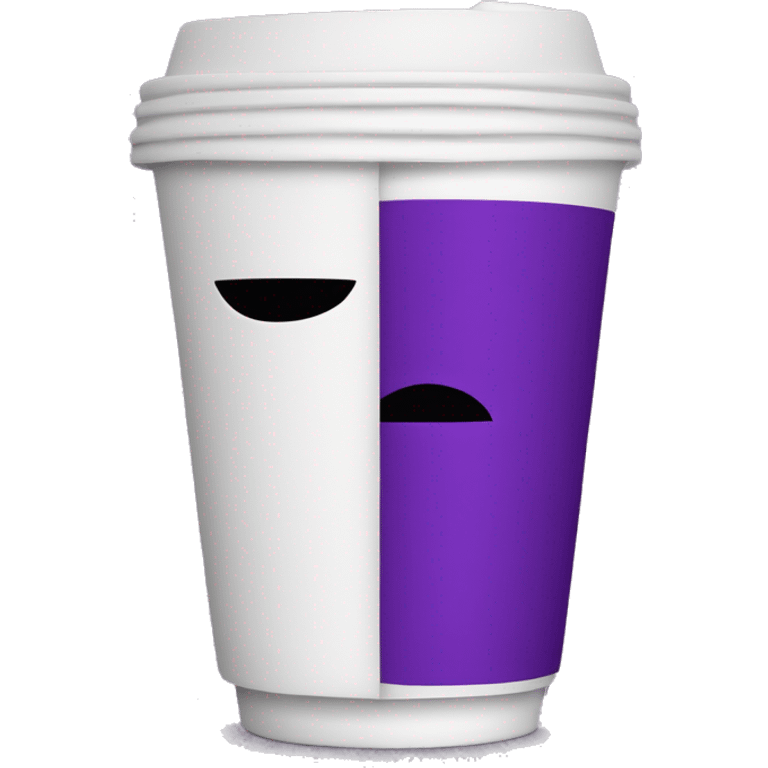 double cup stacked togheter with purple drink and white cu emoji