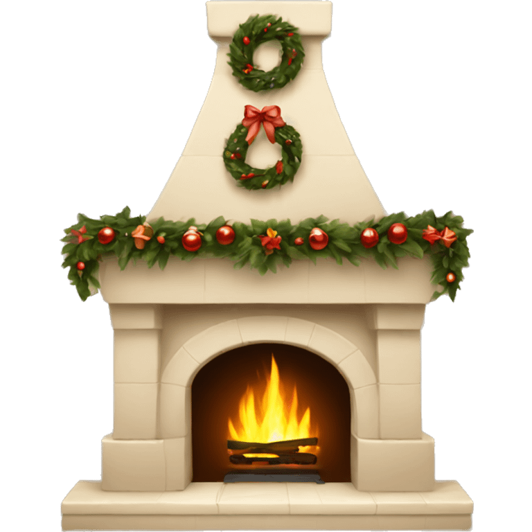 Christmas fireplace beige emoji