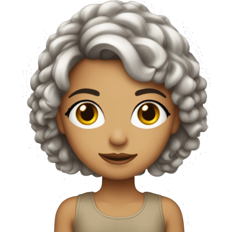 menina cabelo curto castnho pele bege cralo olho castanho goldem com as orelhas para baixo emoji