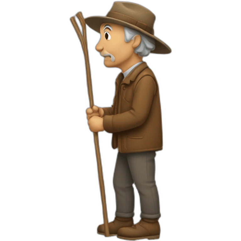 an Oldman with a stick, side view emoji