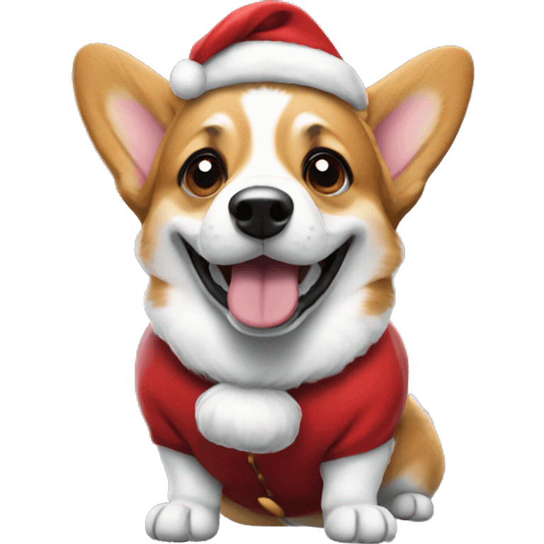 Corgi dressed as santa emoji