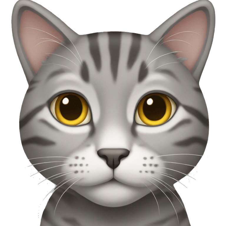 Grey tabby cat female emoji