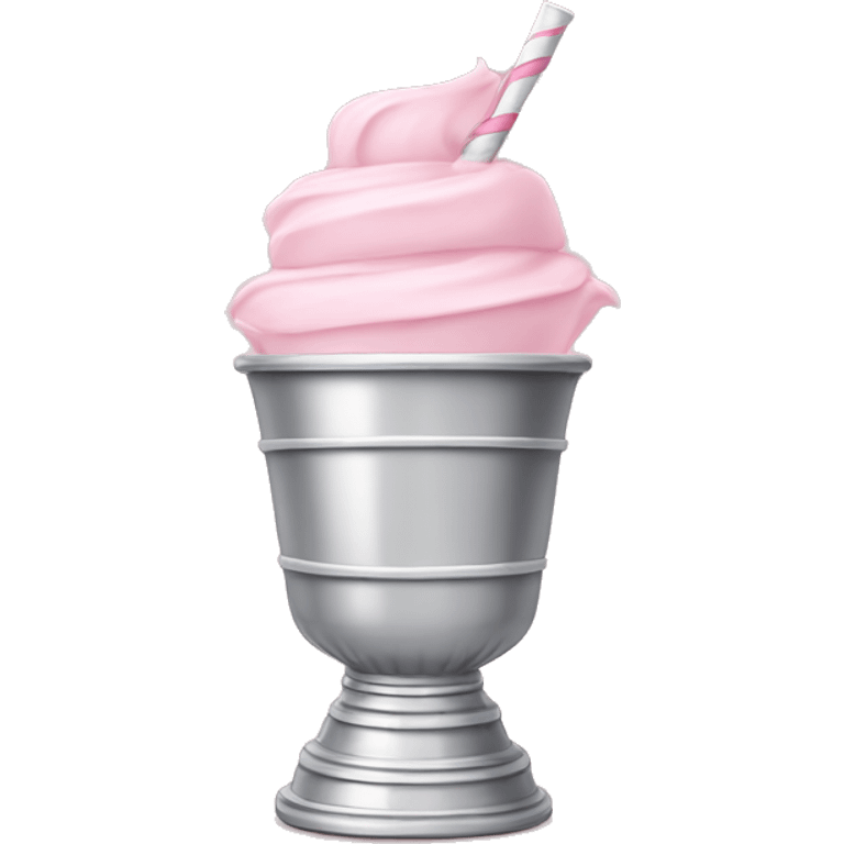 Pastel pink stanley cup with straw emoji