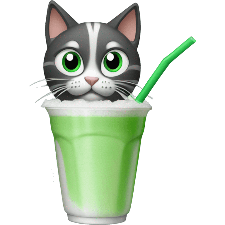 Cat drinking a Baja blast with a straw  emoji