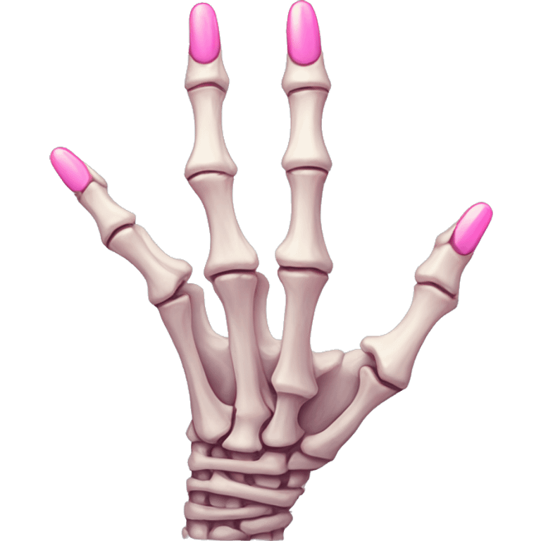 skeleton hand with long pink nails emoji