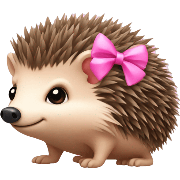 hedgehog with a pink bow emoji