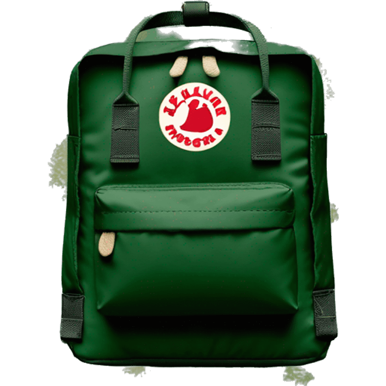 fjallraven kanken forest green cross body bag emoji