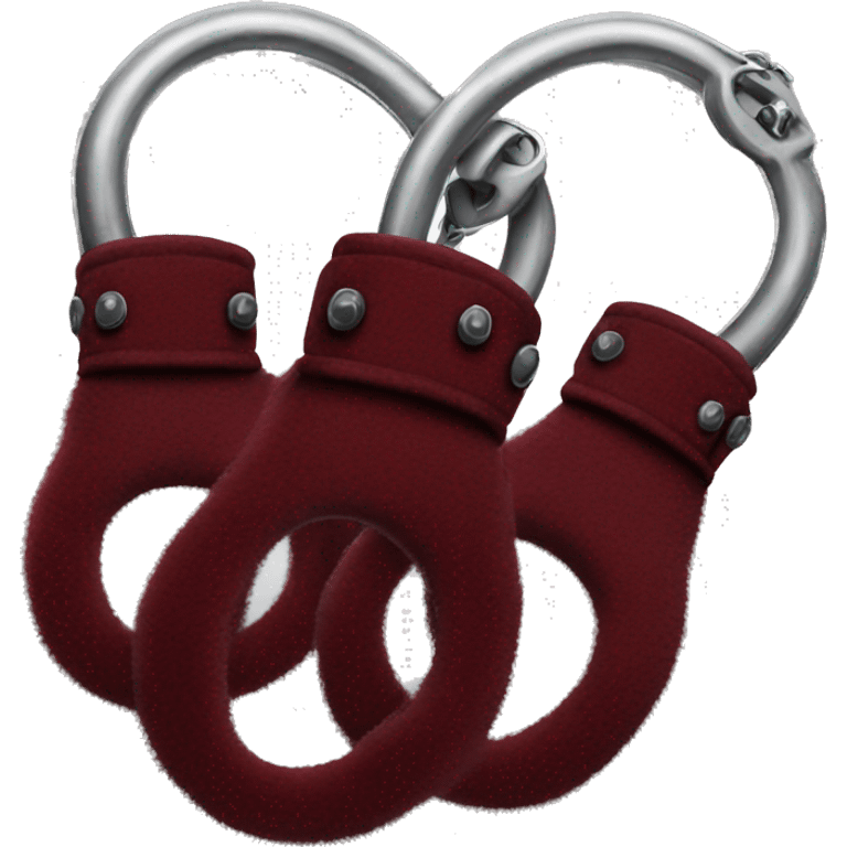 Dark red fuzzy handcuffs emoji