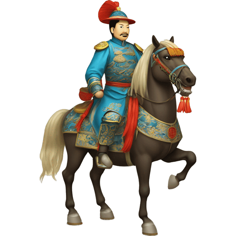 Chinese Qing dynasty general on horse emoji