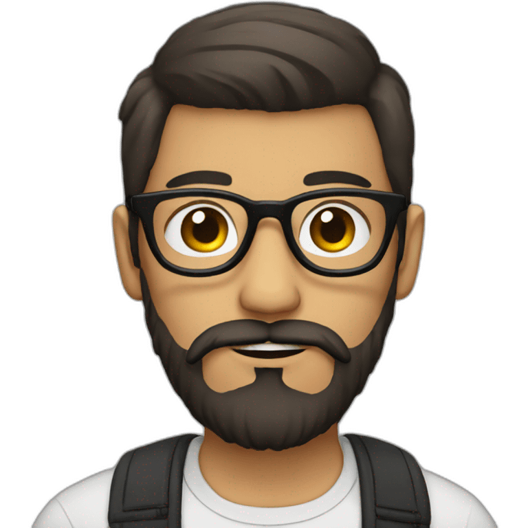 hipster mexican with beard, glasses and short hair emoji