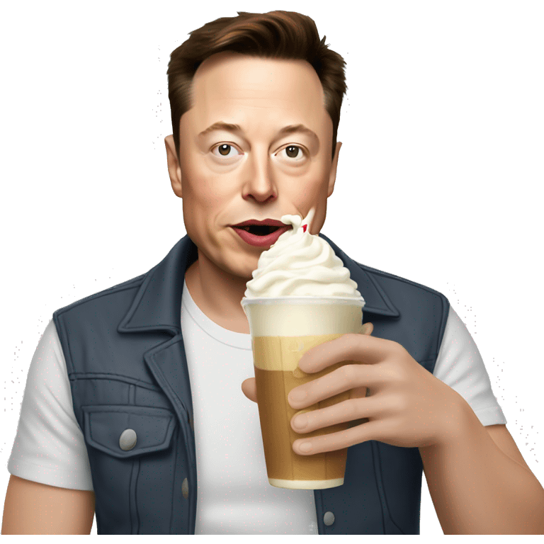 elon musk drinking a bottomless milkshake emoji