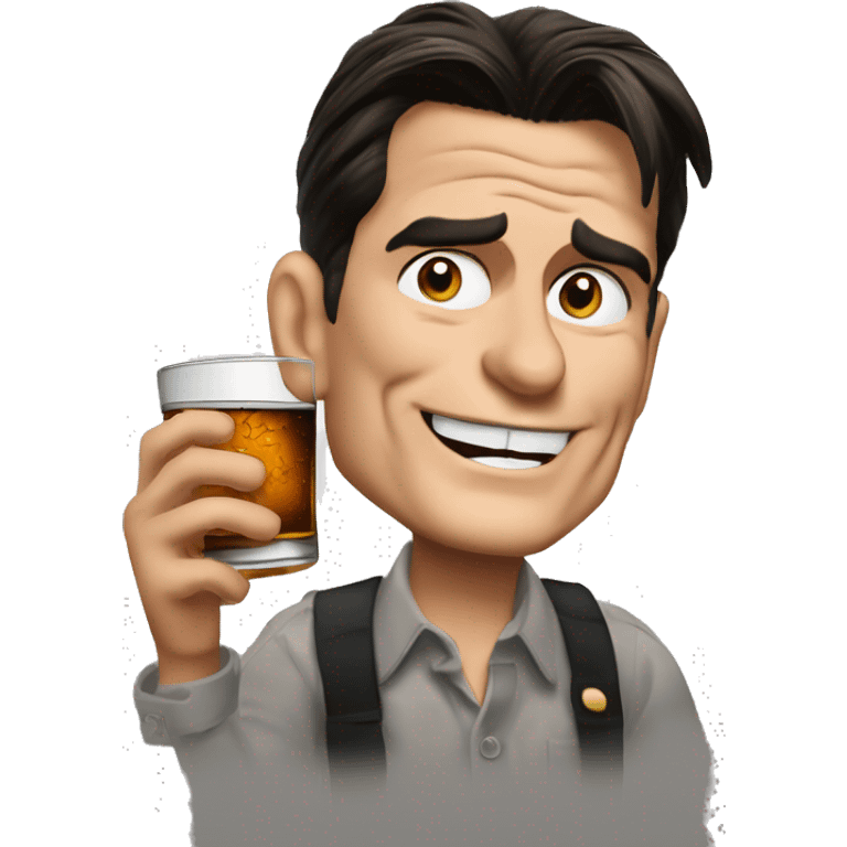 charlie sheen in two and a half man drinking a glass of whiskey emoji