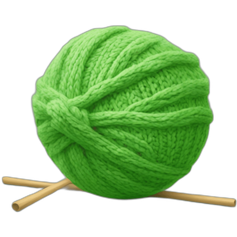 knitting ball green emoji