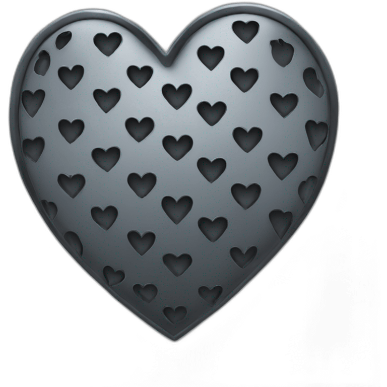 black steel metal heart emoji