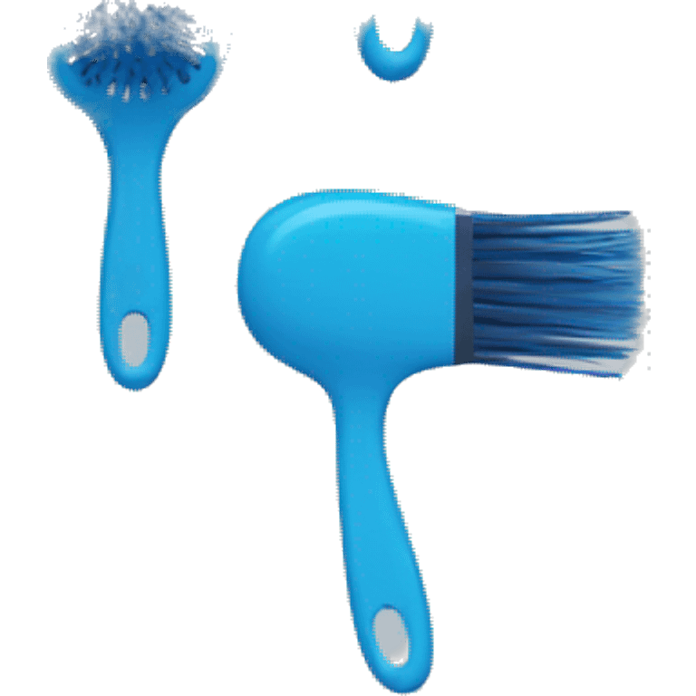 blue hairbrush emoji