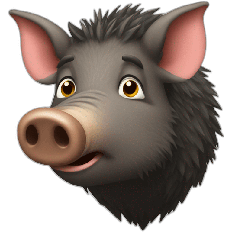 A wild boar looking shocked emoji