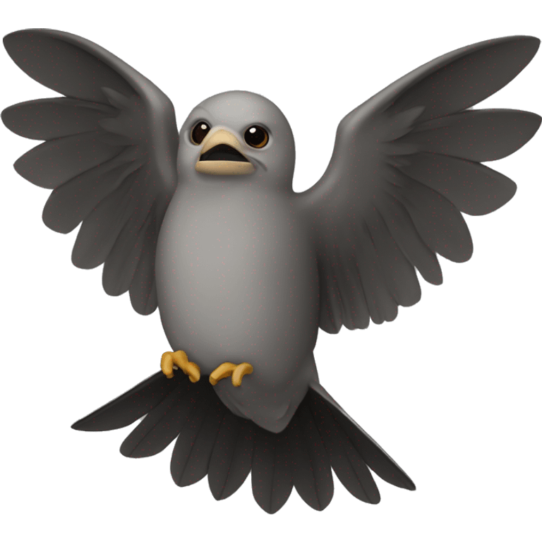 a chimney swift bird with wings open emoji