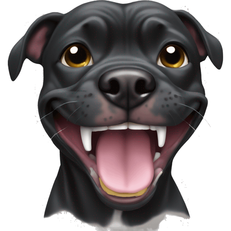 black pitbull flossing emoji