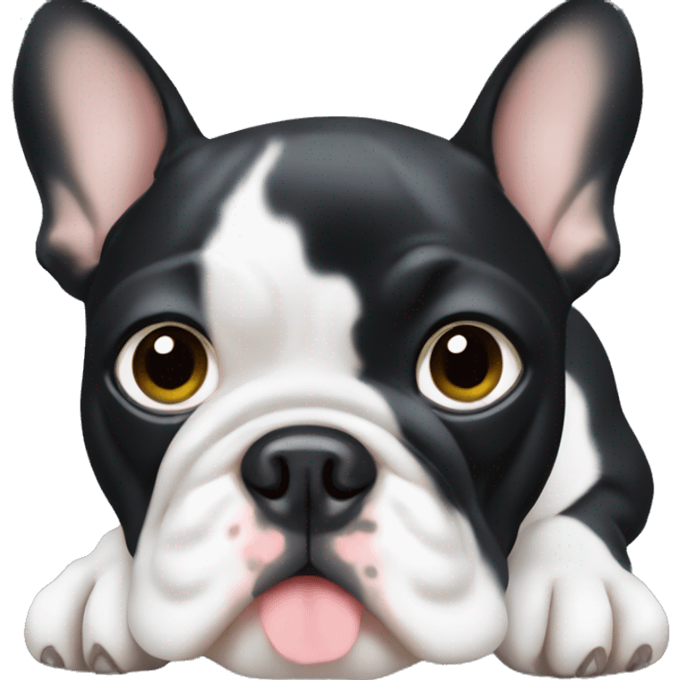 French black bulldog with white spot on chest emoji