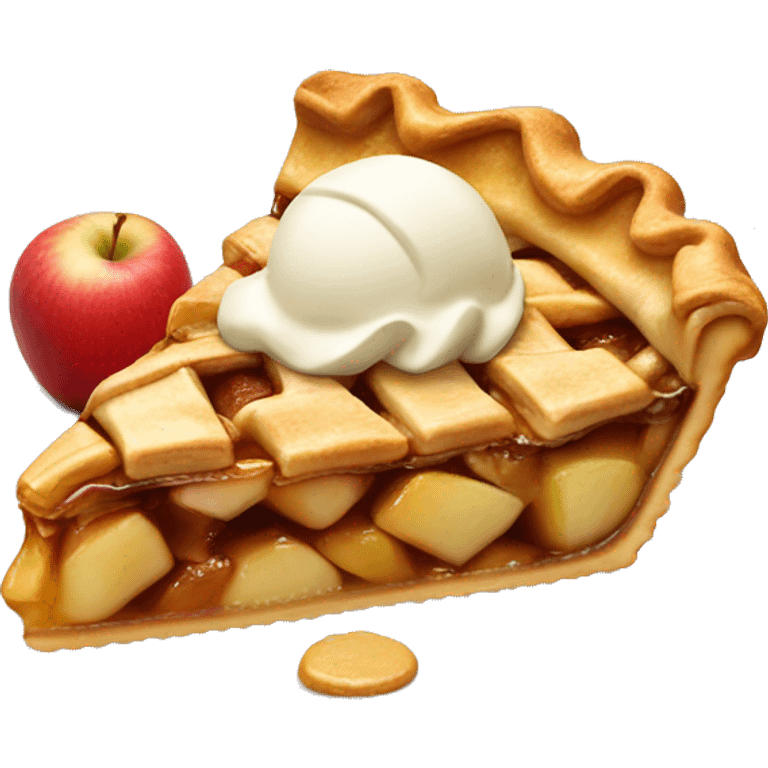 Slice of apple pie with ice cream emoji